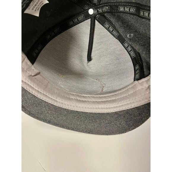 Ski The East Wool Blend Icon Flatbrim Trucker Hat Green, Grey Leather Patch NWOT - Picture 6 of 10